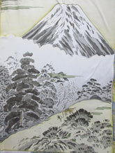Load image into Gallery viewer, Men&#39;s Haori Vintage(1950-1980) Black Dark Blue Ukiyoe Ohshima Silk #7991N1
