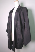 Load image into Gallery viewer, Haori Jacket Vintage(1950-1980) Black Heian Princess Silk #8683J1
