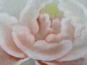 BCF#2634 Silk Tomesode Fabric Vintage(1920-1950) Flower Light Pink 75cm (29.5in)