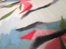 Load image into Gallery viewer, MKF#128 Silk Kimono Fabric Vintage(1920-1950) Meisen Wave Off whilte 59.8x12.6in(152x32cm)
