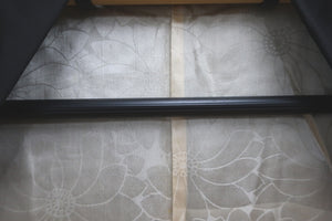 Haori Jacket Vintage(1950-1980) Black Silver Flower Silk #8590G3