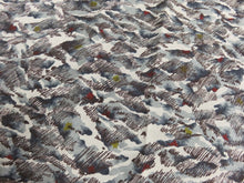 Load image into Gallery viewer, FF2494B Silk Kimono Fabric Vintage(1950-1980) Abstract Art Gray 53.1x11.8in(135x30cm)
