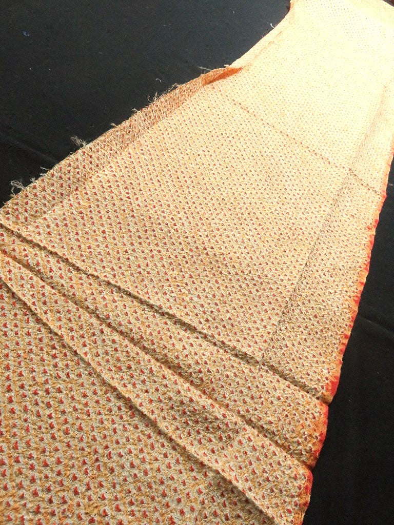 BCF#2874a30 Silk Kimono Fabric Shibori Pale Orange 43.3x7.9in(110x20cm)