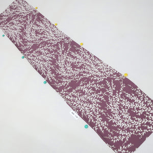 KK1132B3 Silk Kimono Fabric Flower Purple 63.0x13.0in(160x33cm)
