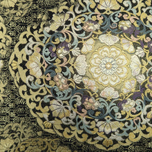 Load image into Gallery viewer, Fukuro Obi Black Gold Flower Silk BB206V2
