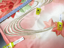 Load image into Gallery viewer, ACH#813 Silk Kimono Fabric Vintage Furisode Embroidery 41.3x13.4in(105x34cm)
