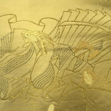 Load image into Gallery viewer, Fukuro Obi Vintage(1950-1980) Gold Yellow Heian Princess Silk BB221V3
