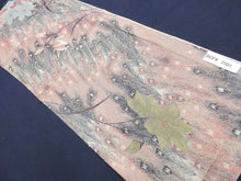 Load image into Gallery viewer, BCF#2501 Silk Kimono Fabric Vintage(1920-1950) Gorgeous  Peacock  Feather    Black  Silver   90cm (35.4in)
