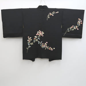 Haori Jacket Vintage(1950-1980) Black Chrysanthemum Silk #9269E5