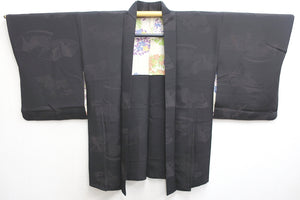 Haori Jacket Vintage(1950-1980) Black Heian Princess Silk #8683J1