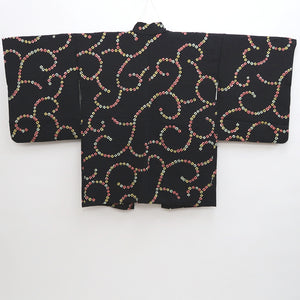 Haori Jacket Vintage(1950-1980) Black Karakusa Shibori Silk #9501H1