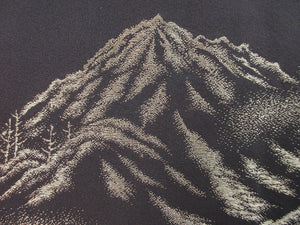 Haori Jacket Vintage(1950-1980) Black Gold Gorgeous Glinting Mountain #119