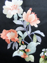 Load image into Gallery viewer, Haori Jacket Vintage(1950-1980) Black Fully Embroidered Flower Silk #7949M3
