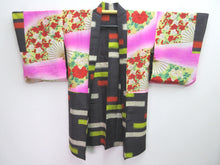 Load image into Gallery viewer, Haori Jacket Vintage(1920-1950) Black Meisen Silk #8212B3
