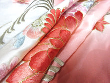 Load image into Gallery viewer, ACH#813 Silk Kimono Fabric Vintage Furisode Embroidery 41.3x13.4in(105x34cm)

