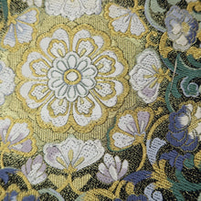 Load image into Gallery viewer, Fukuro Obi Black Gold Flower Silk BB206V2
