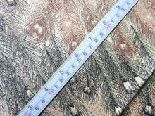 Load image into Gallery viewer, BCF#2501 Silk Kimono Fabric Vintage(1920-1950) Gorgeous  Peacock  Feather    Black  Silver   90cm (35.4in)
