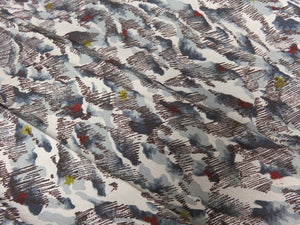 KK770A6 Silk Kimono Fabric Vintage(1950-1980) Abstract Art White 78.7x11.8in(200x30cm)