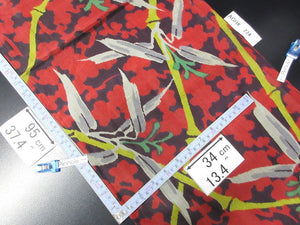 ACH#774 Silk Kimono Fabric Meisen Bamboo 37.4x13.4in(95x34cm)