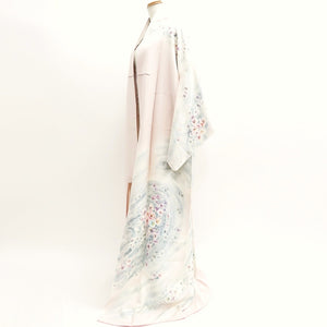 Kimono Pale Pink Flower Tall Silk #9316F2