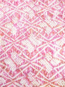 MBFq#65B Silk Kimono Fabric Vintage(1950-1980) Shibori Pink 41.3x12.2in(105x31cm)