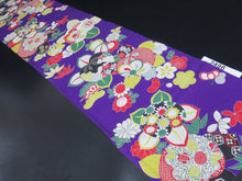 Load image into Gallery viewer, FF2496B Silk Kimono Fabric Vintage(1920-1950) Rinzu Bluish Purple 47.2x11.8in(120x30cm)
