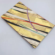 Load image into Gallery viewer, Fukuro Obi Vintage(1950-1980) Gold Black Bamboo Silk BB172V1
