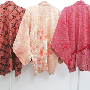 Bundle 12pcs Silk Vintage Full Shibori Haori Wholesale Bulk Free Shipping #433