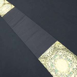 Fukuro Obi Black Gold Flower Silk BB206V2