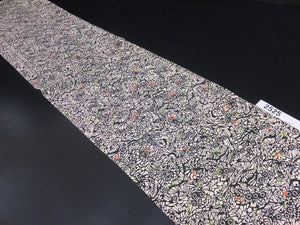 FF2525A Silk Kimono Fabric Vintage(1950-1980) Flower Black 55.1x11.8in(140x30cm)