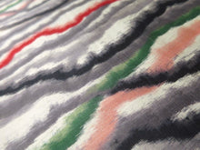 Load image into Gallery viewer, MBFq#5C Silk Kimono Fabric Vintage(1920-1950) Meisen Cream white Gray 57.1x12.6in(145x32cm)
