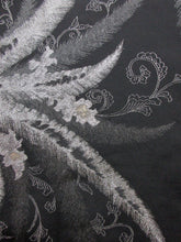Load image into Gallery viewer, Haori Jacket Vintage(1950-1980) Black Silver Leaf Silk #7992N1
