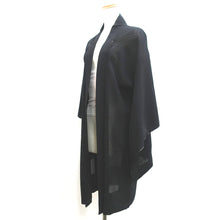 Load image into Gallery viewer, Haori Jacket Vintage(1950-1980) Black See-Through Curling Wave Long Silk #9049D1
