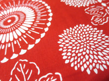 Load image into Gallery viewer, MBFt#11B Cotton Kimono Fabric Vintage(1950-1980) Chrysanthemum Red 55.1x13.0in(140x33cm)
