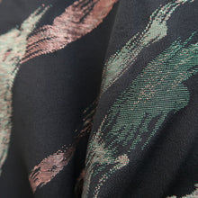 Load image into Gallery viewer, Haori Jacket Vintage(1950-1980) Black Gold Green Abstract art Silk #9530H2
