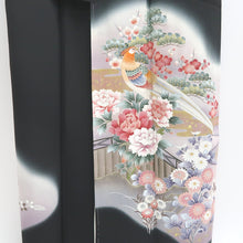 Load image into Gallery viewer, Tomesode Black Birds Ume Tall Silk #9312F2
