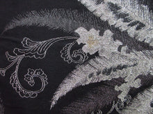 Load image into Gallery viewer, Haori Jacket Vintage(1950-1980) Black Silver Leaf Silk #7992N1
