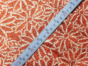 BCF#2502 Silk Kimono Fabric Vintage(1950-1980) Hand-stitched  Shibori    Pale  Red    210cm (82.7in)