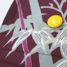 Load image into Gallery viewer, KK1008B1 Silk Kimono Fabric Vintage(1920-1950) Bamboo Wine red 56.3x13.0in(143x33cm)
