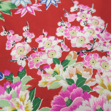 Load image into Gallery viewer, KK1348B7 Silk Kimono Fabric Vintage(1920-1950) Peony Red 90.6x27.6in(230x70cm)
