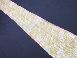 BCF#2503 Silk Kimono Fabric Vintage(1950-1980) Hand-stitched  Shibori    Mustard  Yellow  Purple   200cm (78.7in)