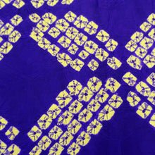Load image into Gallery viewer, KK1168B4 Silk Kimono Fabric Vintage(1920-1950) Shibori Purple Yellow 59.1x12.2in(150x31cm)
