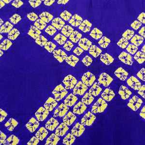 KK1168B4 Silk Kimono Fabric Vintage(1920-1950) Shibori Purple Yellow 59.1x12.2in(150x31cm)