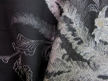 Load image into Gallery viewer, Haori Jacket Vintage(1950-1980) Black Silver Leaf Silk #7992N1
