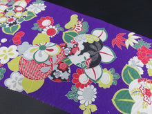 Load image into Gallery viewer, FF2496B Silk Kimono Fabric Vintage(1920-1950) Rinzu Bluish Purple 47.2x11.8in(120x30cm)
