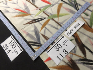 BCF#2860 Silk Kimono Fabric Vintage(1920-1950) Meisen Bamboo Tree Cream White 100cm (39.4in)