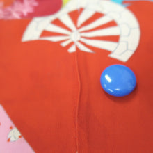 Load image into Gallery viewer, KK1193B4 Rayon Kimono Fabric Vintage(1950-1980) Heian Princess Vermillion 44.1x12.2in(112x31cm)
