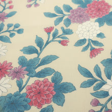 Load image into Gallery viewer, KK973A9 Silk Kimono Fabric Vintage(1950-1980) Chrysanthemum Cream white 59.8x12.6in(152x32cm)
