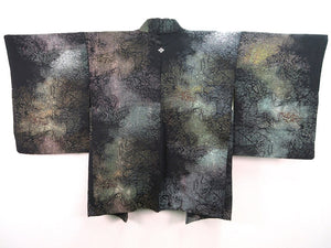 Haori Jacket Vintage(1950-1980) Black Gold Majestic Cloud Rock #120