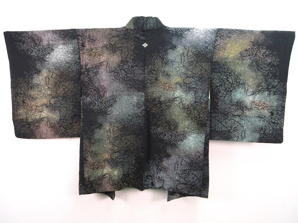 Haori Jacket Vintage(1950-1980) Black Gold Majestic Cloud Rock #120